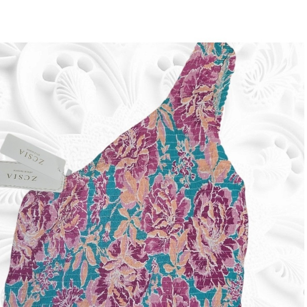Zcsia Floral Smocked One-Shoulder Dress - Picture 2 of 4